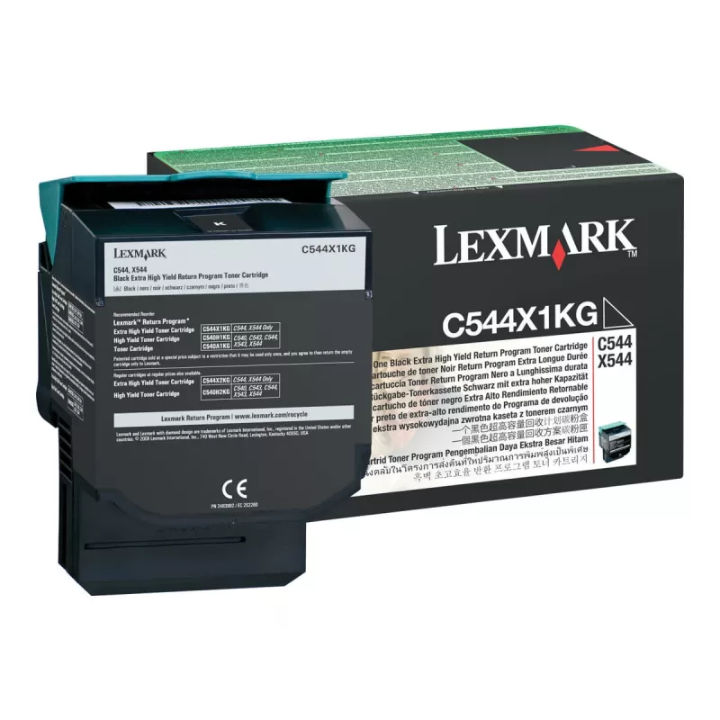 Lexmark C544X1KG tonerio kasetė, juoda, itin didelė išeiga (6 000 psl.)