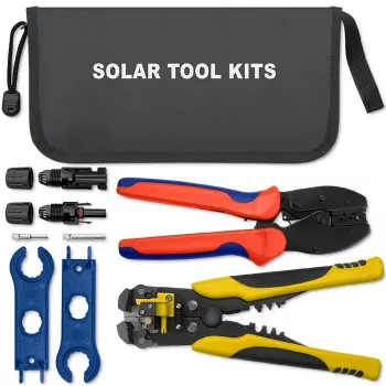 Qoltec saulės įrankių rinkinys suderinamas su MC4 jungtimis | Crimper + automatinis vielos nuėmiklis