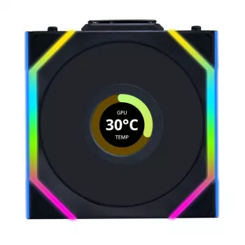 Ventiliatorių rinkinys Lian Li UNI FAN SL Wireless LCD 120 juodas 3 vnt.