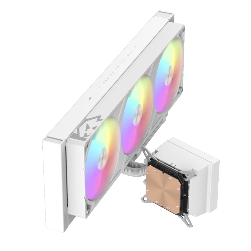 Gamemax GLACIER 360 LCD WH – 360 mm skysčio aušintuvas procesoriui, baltas