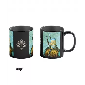 Terminis puodelis Good Loot The Witcher 3 Game Art Chronicles – Geralt & Vincent van Gogh 450 ml Juodas