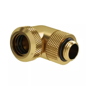 Barrow Multi-Link adapter 90° G1/4 col. į 14 mm kietą vamzdelį, pasukamas, auksinis (TWT90KND-K14 go)