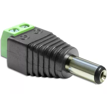 Jungties keitiklis (adapteris) DeLOCK 65396 DC 2,1 x 5,5 mm 2 kontaktų gnybtų blokas juodas/žalias