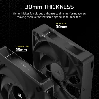 Ventiliatorius Corsair iCUE LINK RX120 MAX 12 cm Juodas 3 vnt. 400-2000 RPM