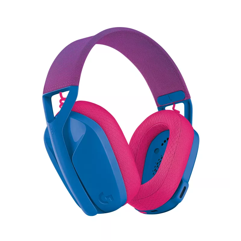 Logitech G435 Lightspeed belaidės žaidimų ausinės – mėlyna, 2.4 GHz