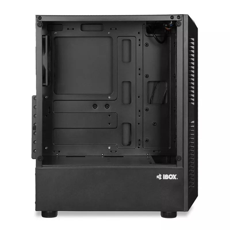 Korpusas IBOX LUPUS 27 Midi Tower ATX, grūdintas stiklas, RGB, 455×200×380 mm, palaiko ATX, GPU iki 32 cm