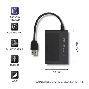 Kietojo disko adapteris Qoltec USB 3.0 HDD/SSD