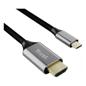 USB-C į HDMI laidas TRUST CALYX 25630, 4K (3840x2160), 2 m, juodas, kištukas-kištukas