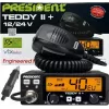 CB radijas President Teddy II+ – 40 kanalų, 4W, 12/24V, triukšmo slopintuvas, 125×125×45 mm