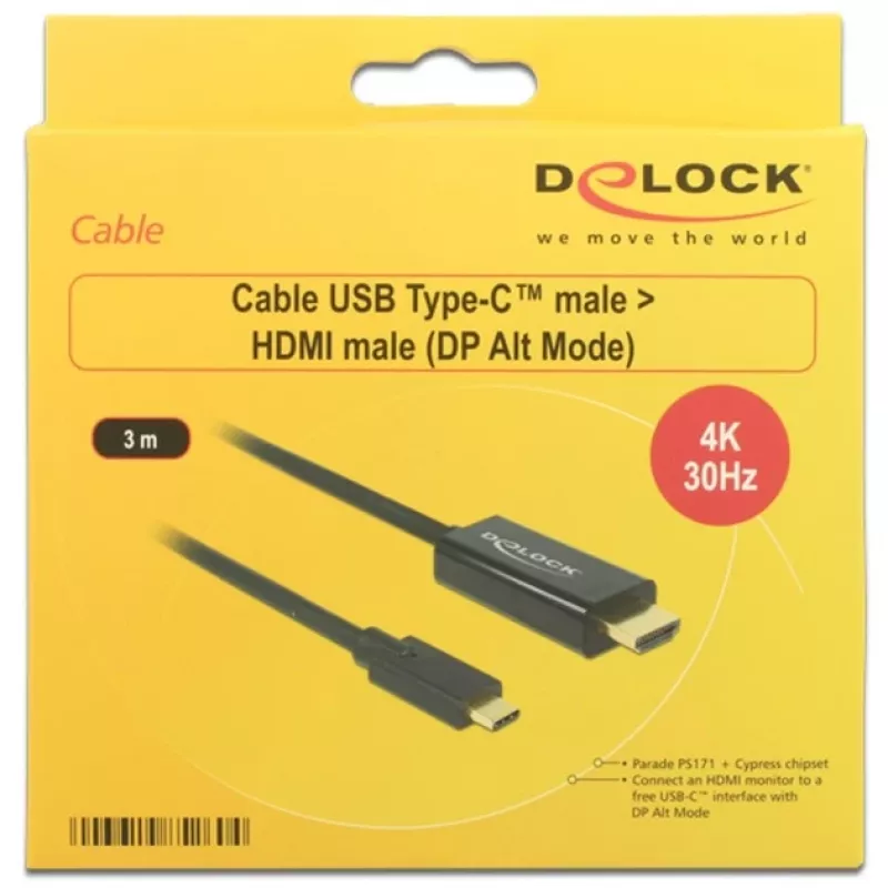 Vaizdo kabelio adapteris DeLOCK 85260 USB Type-C HDMI 3 m Juodas