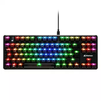 Mechaninė žaidimų klaviatūra Sharkoon Crystal Shark Black DE su RGB apšvietimu