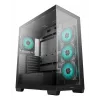 Korpusas DeepCool CG580 4F Midi Tower — ATX/MicroATX/ITX, grūdintas stiklas, 3×120 mm + 1×120 mm ventiliatoriai, 2×3.5 colio ir 2×2.5 colio diskų vietos, USB-A×2 USB-C×1, juodas