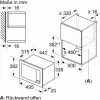 Įmontuojama mikrobangų krosnelė Bosch BFL523MW3, 800 W, 20 L, balta, jutiklinis ir sukamasis valdymas