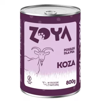 Šlapias šunų ėdalas ZOYA Ožka 800 g skardinė - visavertis suaugusių šunų racionas su ožkiena