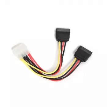 SATA maitinimo laidas Gembird CC-SATA-PSY-0.3M, 30 cm, 5.25 inch (Molex) → 2× SATA, įvairiaspalvis