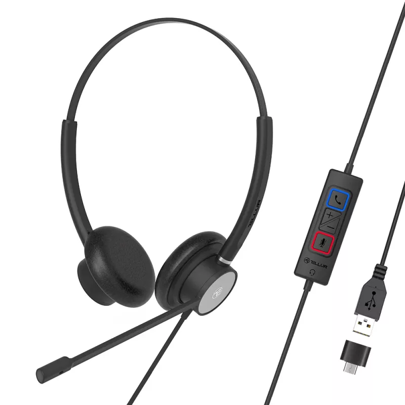 Tellur Voice 320 Belaidės ausinės su mikrofonu, juodos