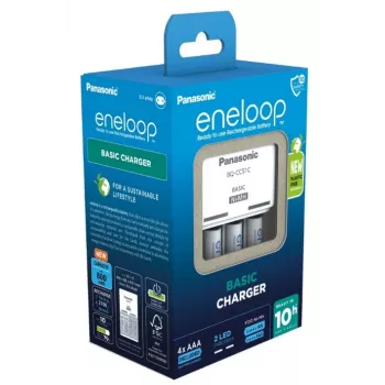 Baterijų kroviklis PANASONIC Eneloop Basic BQ-CC51 + 4x AAA 800 mAh (K-KJ51MCD04E)