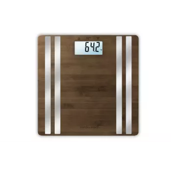 Asmeninės elektroninės svarstyklės Medisana BS 552 sidabrinės su bambuko viršumi, 180 kg, 100 g, Bluetooth, KMI, kūno sudėtis