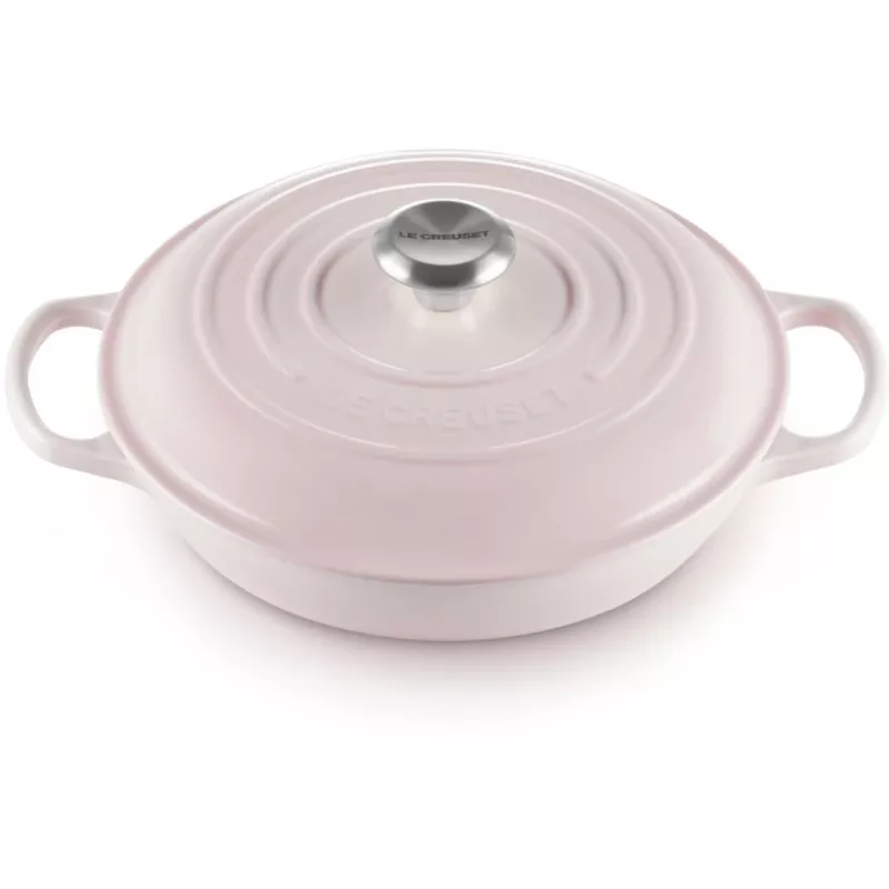 Le Creuset Signature 26 cm Gourmet Profesionalus Puodas Rožinis