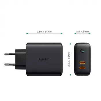 AUKEY PA-D2 mobiliojo įrenginio kroviklis 36W Juodas