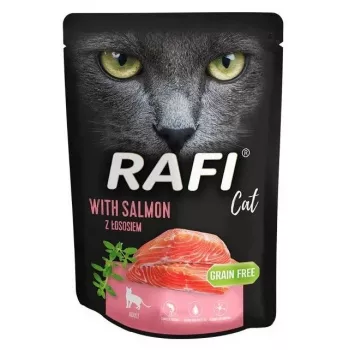 Šlapias kačių ėdalas Dolina Noteci Rafi Cat su lašiša 300 g, suaugusioms katėms