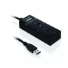 USB 3.2 Gen 1 Type-A 4 prievadų USB šakotuvas IBOX IUH3FB, 5000 Mbit/s, juodas, 0,5 m kabelis