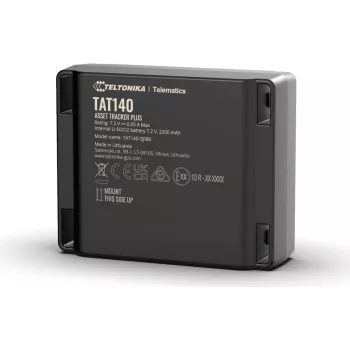 Daiktų sekimo įrenginys TELTONIKA TELEMATICS TAT100TSBAB0 — 2G universalus sekiklis, juodas, atsparus dulkėms ir vandeniui, 0,128 GB atmintis, Micro-USB, 7,2 V LiSoCl2 baterija, 115 g, 63×78 mm