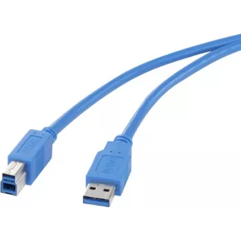 USB kabelis Renkforce 1420166 — USB A (kištukas) į USB B (kištukas) 3.0, 50 cm