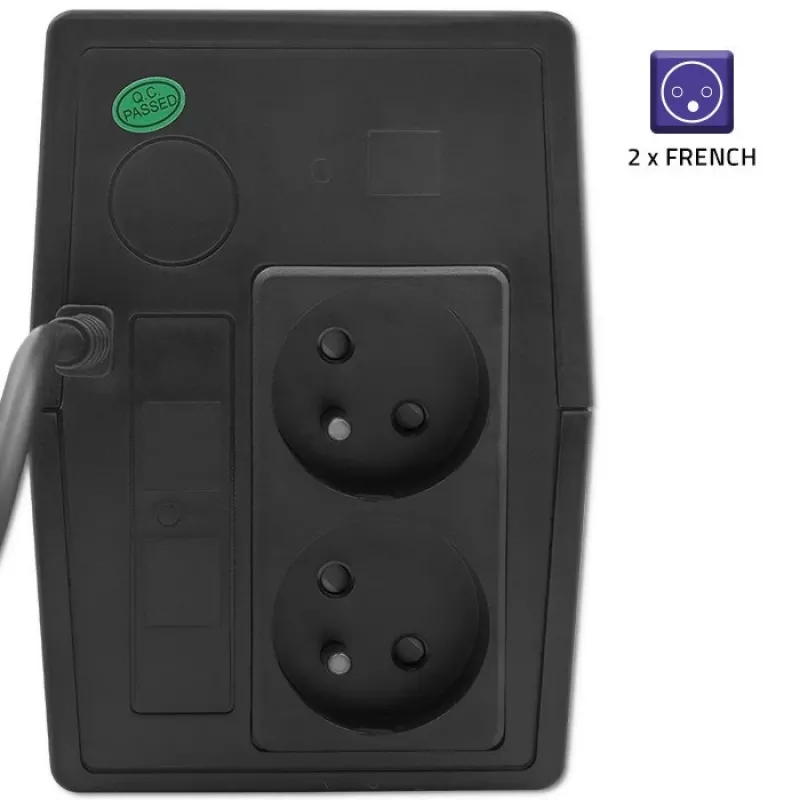 Qoltec 53774 nepertraukiamo maitinimo šaltinis (UPS) Line-Interactive 1 kVA 600 W 1 AC lizdas