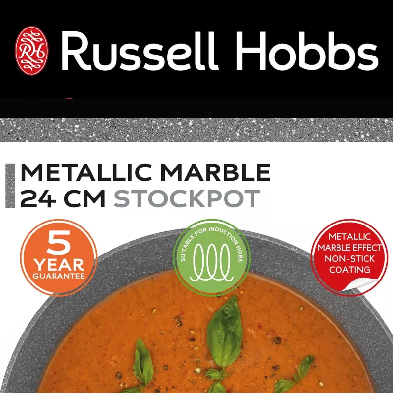 Puodas Russell Hobbs RH02809EU7 24 cm Metallic Marble, sunkusis virimo indas