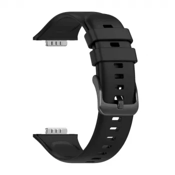 FIXED silikoninis dirželis Huawei Watch Fit 2 – juodas, minkštas, keičiamas