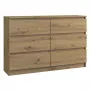 Komoda Top e shop M6 120 ARTISAN, ąžuolo spalva, 6 stalčių, 1200×300×770 mm