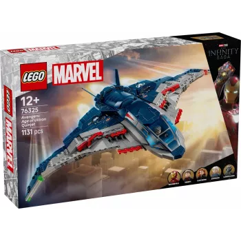 LEGO Quinjet konstruktorius 76325 — Marvel, 1131 dalių, 5 minifigūrėlės, nuo 12 metų, 280×450×300 mm