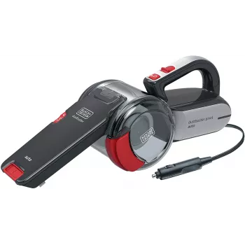 Nešiojamas dulkių siurblys Black & Decker PV1200AV – sausas baldų valymas, 12 V, 0,44 l, 12,5 W, 5 m laidas, pilkas/raudonas