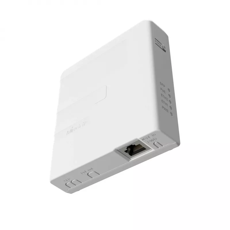 PoE įpurškiklis MikroTik GPEN21 su SFP palaikymu, Gigabit Ethernet (10/100/1000 Mbps), 2 RJ-45 prievadai, baltas, 12–57 V įėjimas