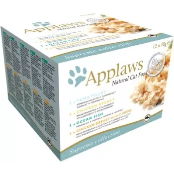 APPLAWS Įvairių skonių rinkinys sultinyje - šlapias kačių maistas - 12x70g
