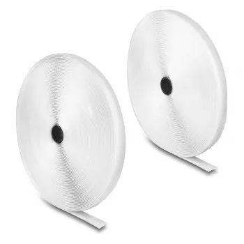 DeLOCK Heavy-duty lipnusis kabliukų ir kilpų diržas 25 m x 20 mm baltas