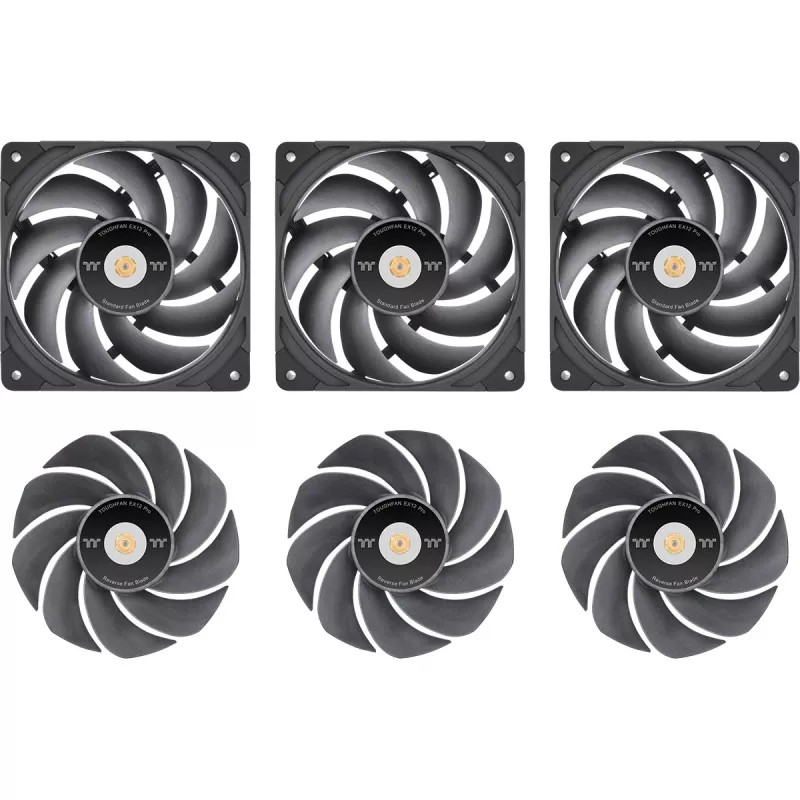 Thermaltake TOUGHFAN EX12 Pro Swappable Edition 120mm korpuso ventiliatorius 3 vnt. komplektas juodas