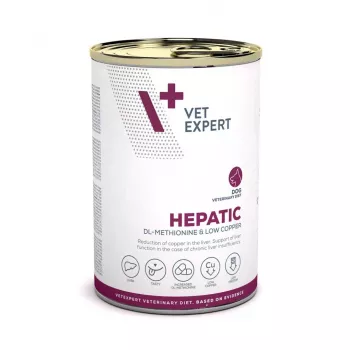 Šlapias šunų ėdalas VETEXPERT Veterinary Diet Hepatic šunims, 400 g, kepenų palaikymui, mėsos skonio