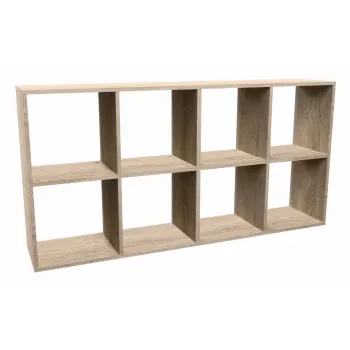 Knygų lentyna Top e shop MALAX 2X4 SONOMA, Sonoma ąžuolas, 8 lentynos, 1470×300×750 mm