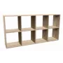 Knygų lentyna Top e shop MALAX 2X4 SONOMA, Sonoma ąžuolas, 8 lentynos, 1470×300×750 mm