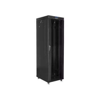 Stovimas serverio spintos stovas LANBERG 42U FF01-6842-12BL 600×800×2127,5 mm, 1200 kg, IP20, raktinis užraktas, ratukai