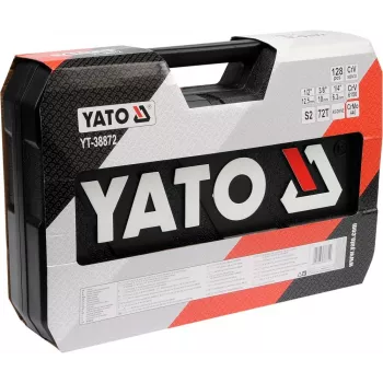YATO veržliarakčių rinkinys 1/4, 3/8, 1/2 colio, 128 dalių, 38872