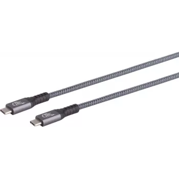USB kabelis S/CONN 13-68020 USB4 Gen 3x2 1 m USB C pilkas