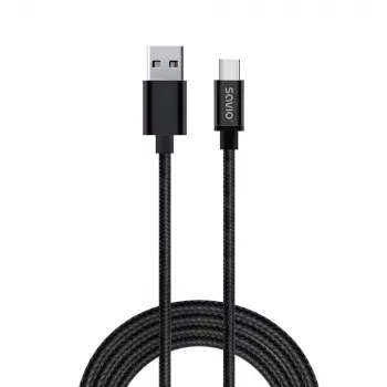 Savio CL-129 USB kabelis 2 m USB 2.0 USB A USB C juodas