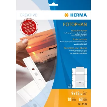Kišenėlės nuotraukoms HERMA Fotophan 9x13 cm gulsčios baltos 10 vnt.
