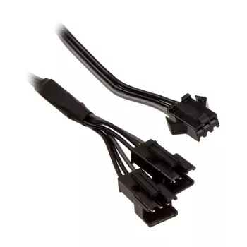 Vidinis maitinimo laidas PHANTEKS PH-CB-DRGB3P — 3 kontaktų į 2× Molex (3 kontaktų), juodas/pilkas