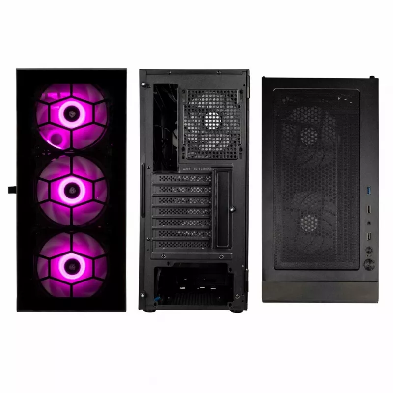 Kolink Observatory HF Glass ARGB Midi-Tower - juoda
