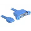 USB laidas DeLOCK 82941 USB 3.2 Gen 1 0,45 m 2 x USB A mėlynas