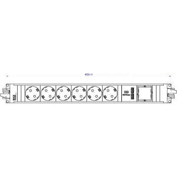 Bachmann STEP ALU maitinimo modulis 6x Schutzkontakt 1x USB įkroviklis 1x ABD 906.0846